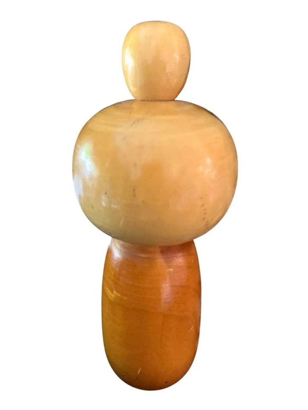 Vtg Japanese Sosaku Kokeshi Doll Crane Motif Chonmage Topknot - 9" Tall - Picture 4 of 6